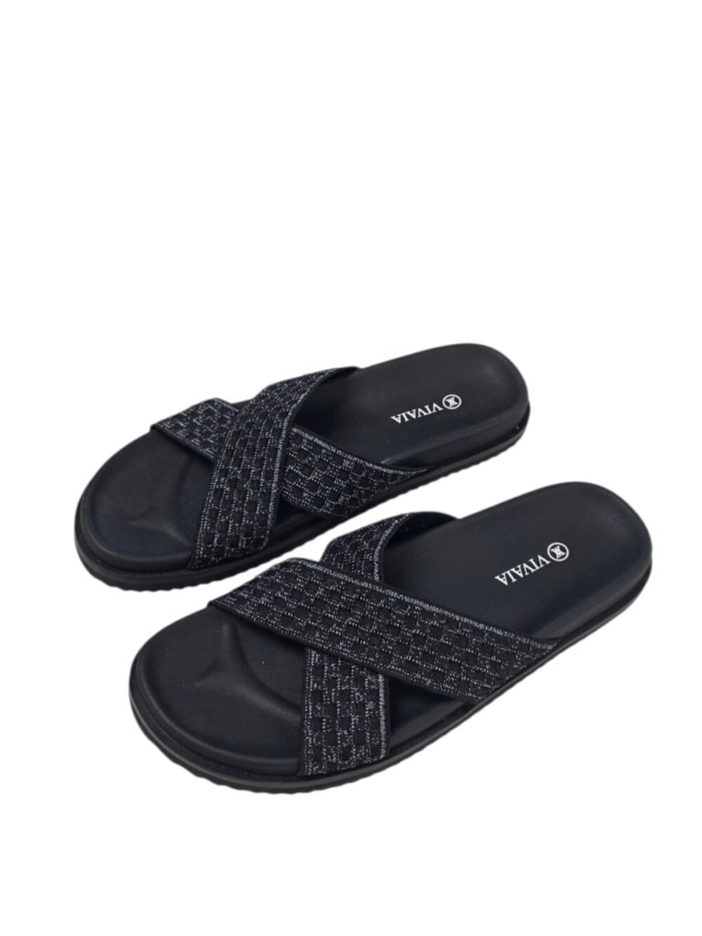 VIVAIA Criss Cross Straps Slides, Slip On Sandals, Size 41 / US 9.5